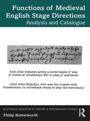 cover image of Functions of Medieval English Stage Directions